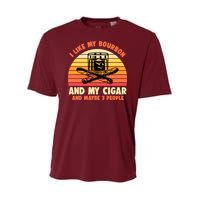 Retro I Like My Bourbon And My Cigar And Maybe Three People Funny Quote Youth Performance Sprint T-Shirt