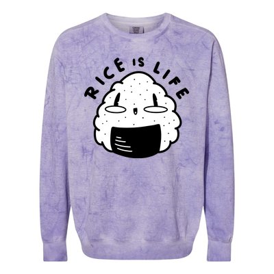 Rice Is Life Cute Sushi Colorblast Crewneck Sweatshirt