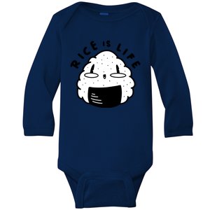 Rice Is Life Cute Sushi Baby Long Sleeve Bodysuit