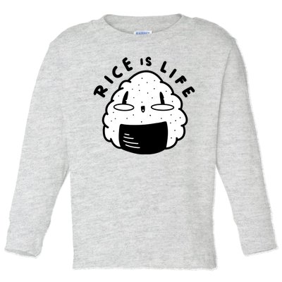 Rice Is Life Cute Sushi Toddler Long Sleeve Shirt