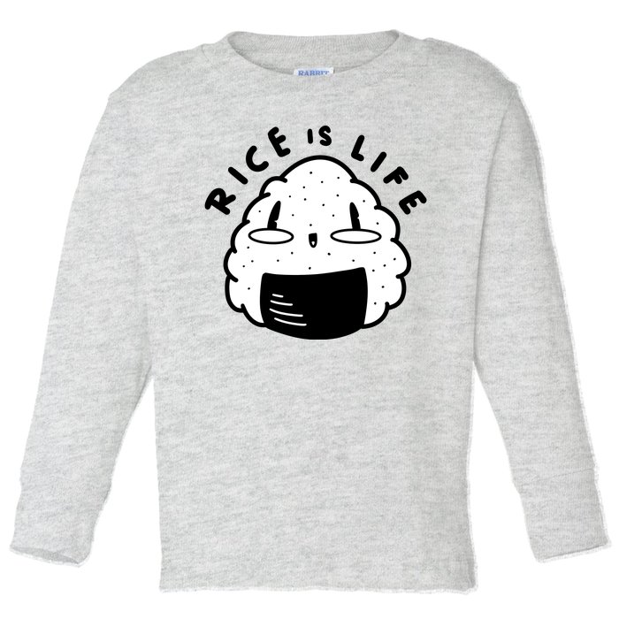 Rice Is Life Cute Sushi Toddler Long Sleeve Shirt