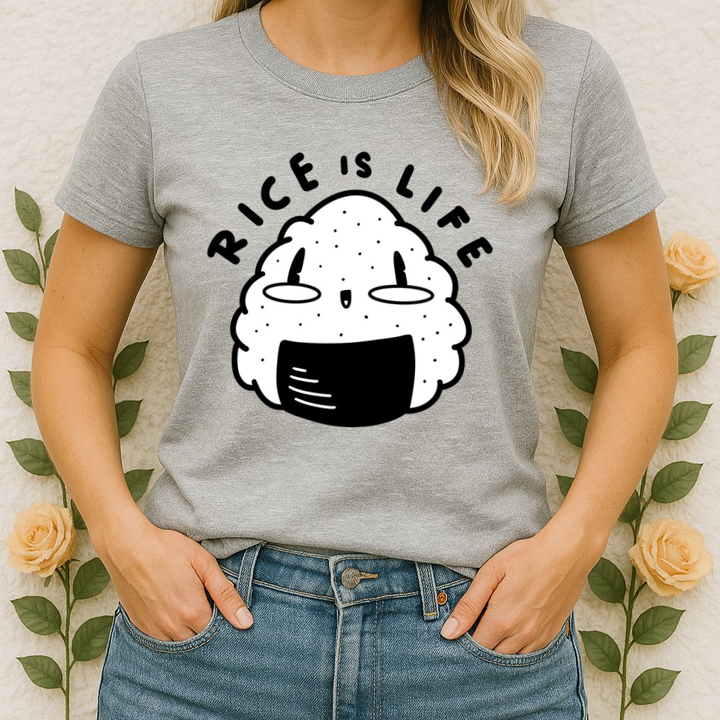 Rice Is Life Cute Sushi Womens T-Shirt