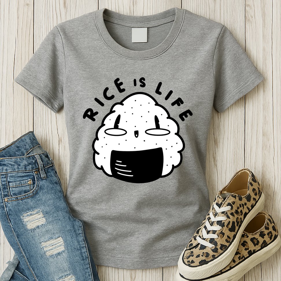 Rice Is Life Cute Sushi Womens T-Shirt