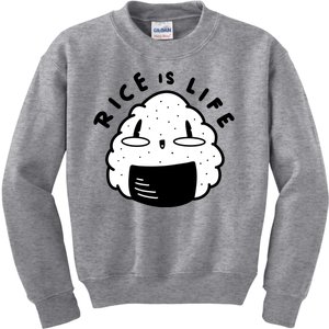 Rice Is Life Cute Sushi Kids Sweatshirt