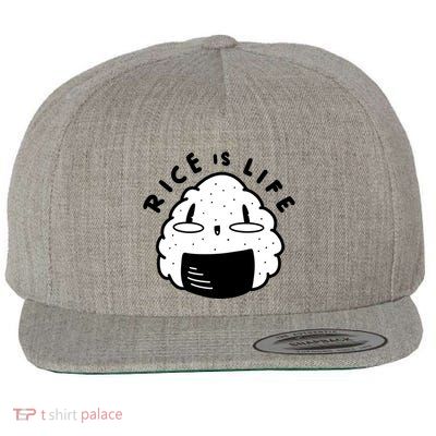Rice Is Life Cute Sushi Wool Snapback Cap