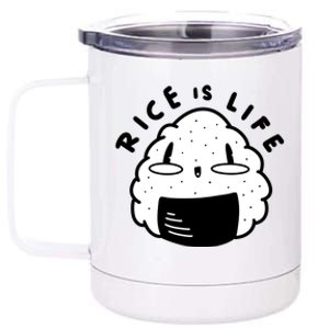 Rice Is Life Cute Sushi 12 oz Stainless Steel Tumbler Cup