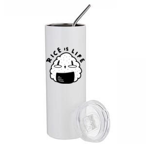 Rice Is Life Cute Sushi Stainless Steel Tumbler