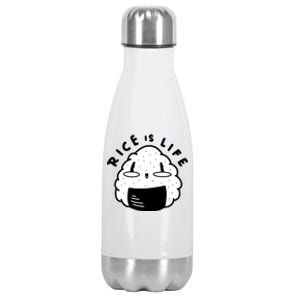 Rice Is Life Cute Sushi Stainless Steel Insulated Water Bottle