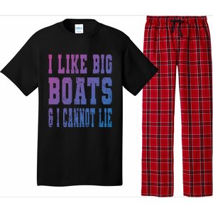 Retro I Like Big Boats And I Cannot Lie Boating Lover Gift Pajama Set