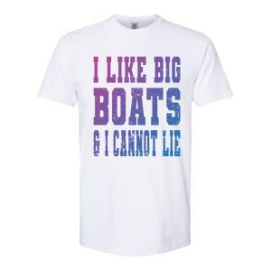 Retro I Like Big Boats And I Cannot Lie Boating Lover Gift Softstyle CVC T-Shirt