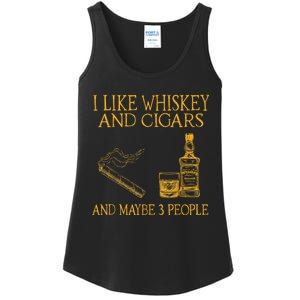 Retro I Like Whiskey And Cigars And Maybe 3 People Men Women Ladies Essential Tank