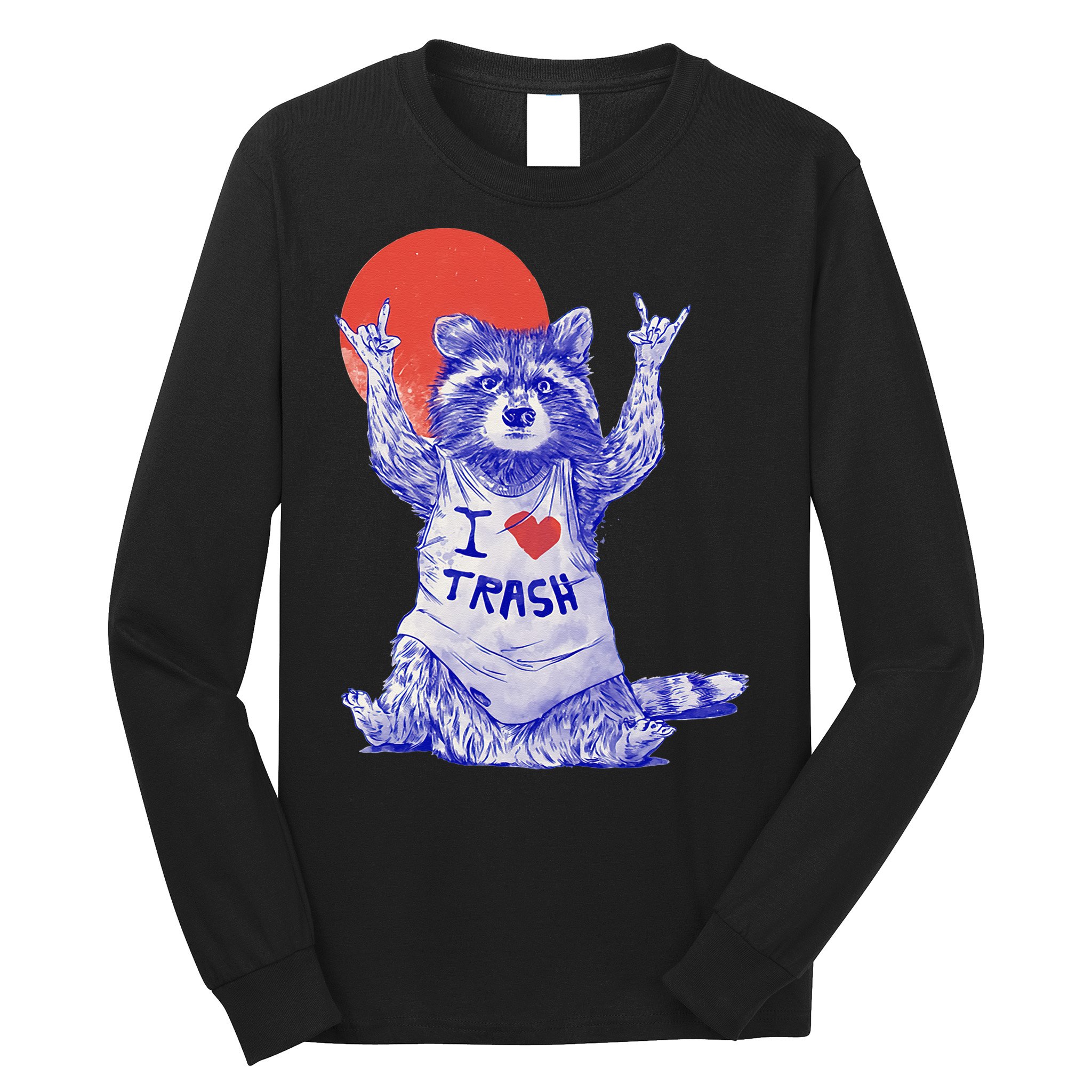 Raccoon I Love Trash Vintage Japanese Long Sleeve Shirt