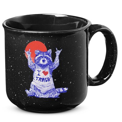 Raccoon I Love Trash Vintage Japanese 15oz Campfire Ceramic Mug