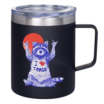 Raccoon I Love Trash Vintage Japanese 12oz Stainless Steel Coffee Mug