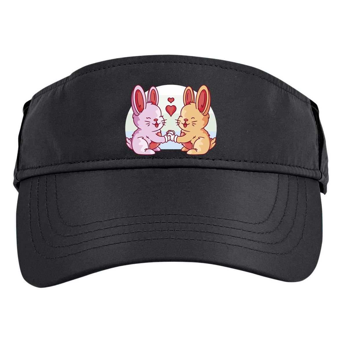 Rabbits In Love Cute Adult Drive Performance Visor