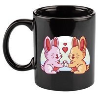 Rabbits In Love Cute 11oz C Handle Ceramic Mug