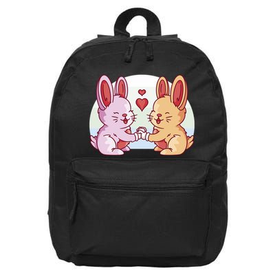 Rabbits In Love Cute 16 in Basic Backpack