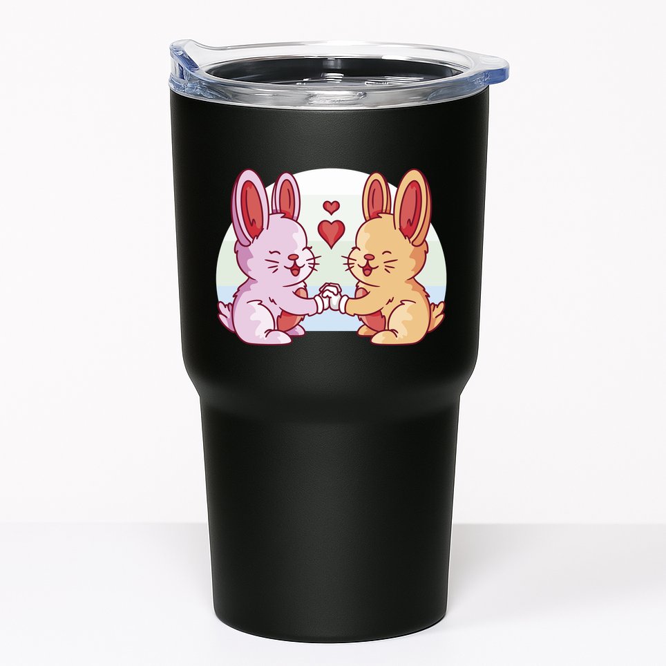 Rabbits In Love Cute Tumbler