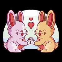 Rabbits In Love Cute Womens Tank Top