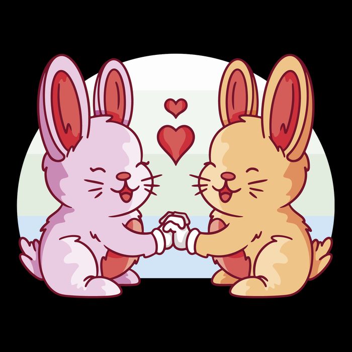 Rabbits In Love Cute Womens Tank Top
