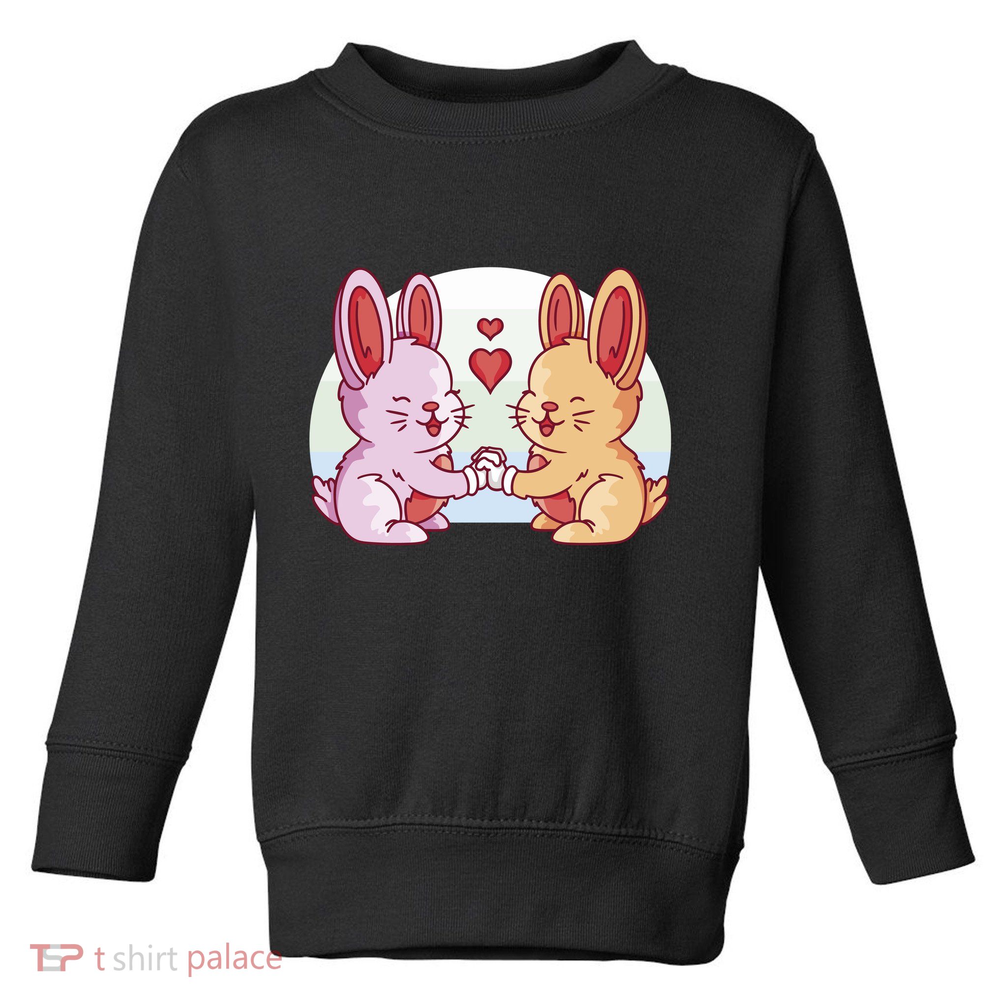 Rabbits In Love Cute Toddler Sweatshirt