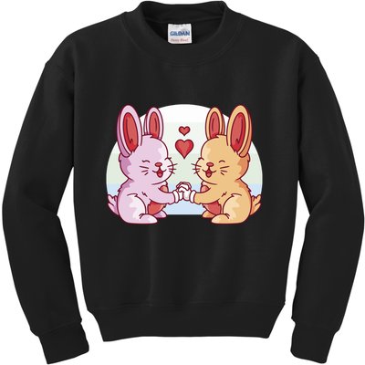 Rabbits In Love Cute Kids Sweatshirt