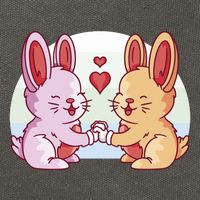 Rabbits In Love Cute Cotton Canvas Backpack