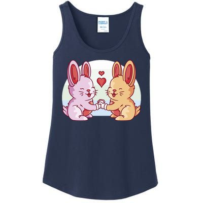 Rabbits In Love Cute Ladies Essential Tank