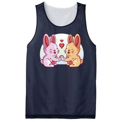 Rabbits In Love Cute Mesh Reversible Basketball Jersey Tank