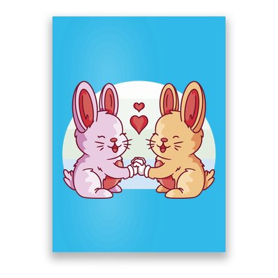Rabbits In Love Cute Poster
