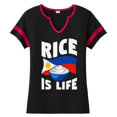 Rice Is Life Philippine Flag Rice Lover Ladies Halftime Notch Neck Tee