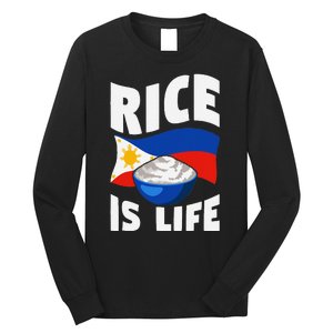 Rice Is Life Philippine Flag Rice Lover Long Sleeve Shirt