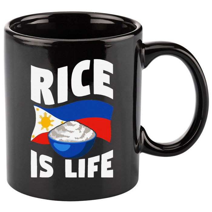 Rice Is Life Philippine Flag Rice Lover 11oz C Handle Ceramic Mug