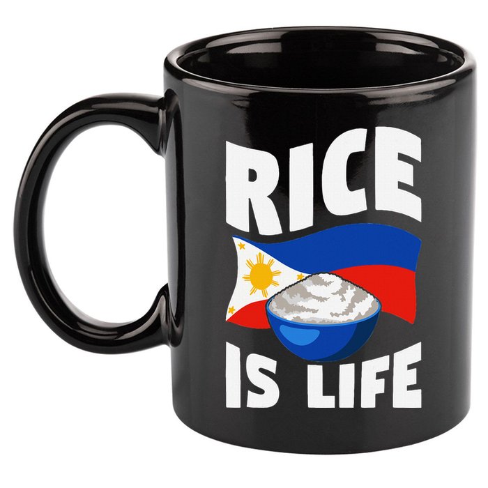 Rice Is Life Philippine Flag Rice Lover 11oz C Handle Ceramic Mug
