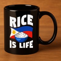 Rice Is Life Philippine Flag Rice Lover 11oz C Handle Ceramic Mug
