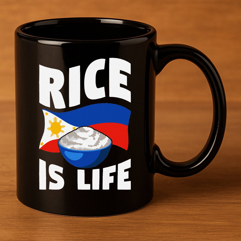 Rice Is Life Philippine Flag Rice Lover 11oz C Handle Ceramic Mug