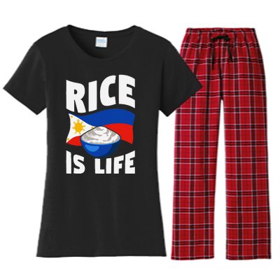 Rice Is Life Philippine Flag Rice Lover Women's Flannel Pajama Set