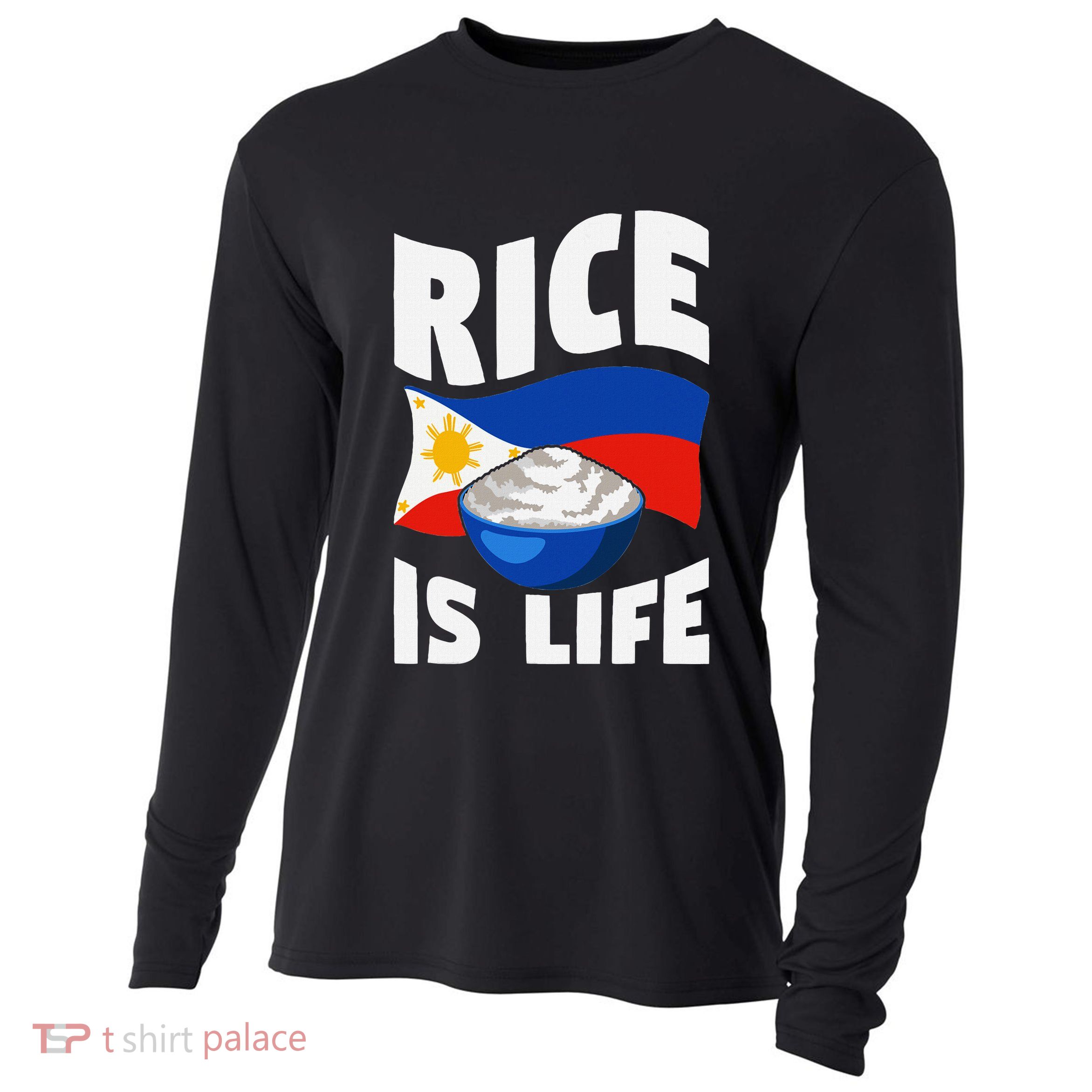 Rice Is Life Philippine Flag Rice Lover Cooling Performance Long Sleeve Crew