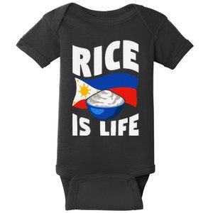 Rice Is Life Philippine Flag Rice Lover Baby Bodysuit