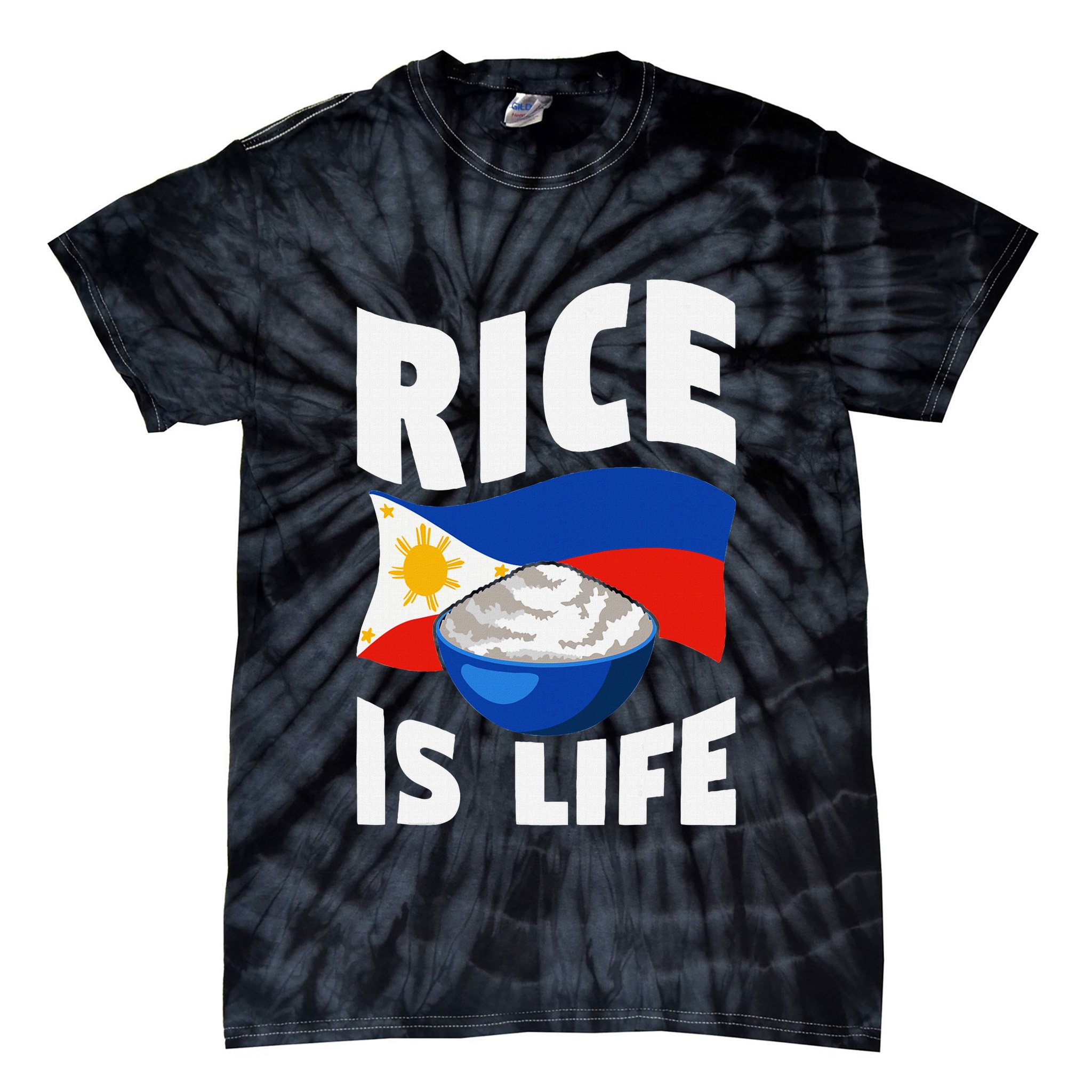 Rice Is Life Philippine Flag Rice Lover Tie-Dye T-Shirt