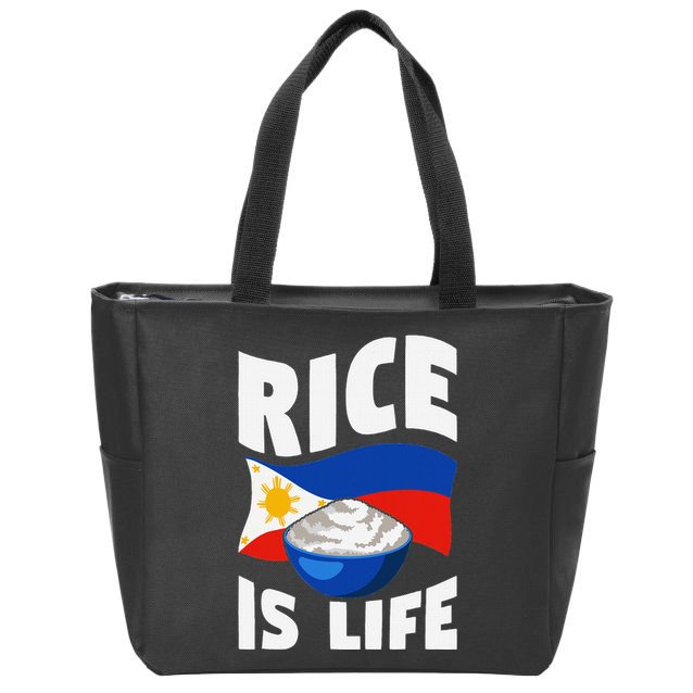 Rice Is Life Philippine Flag Rice Lover Zip Tote Bag