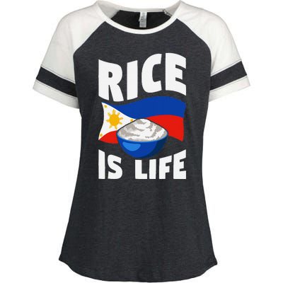 Rice Is Life Philippine Flag Rice Lover Enza Ladies Jersey Colorblock Tee