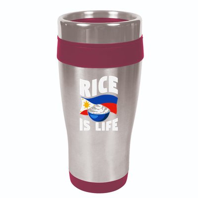 Rice Is Life Philippine Flag Rice Lover 16oz Travel Tumbler