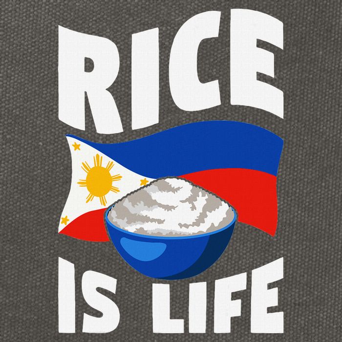 Rice Is Life Philippine Flag Rice Lover Cotton Canvas Backpack
