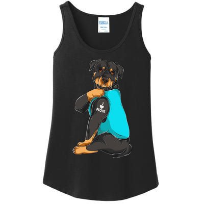 Rottweiler I Love Mom Tattoo Apparel Dog Mom Ladies Essential Tank