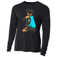 Rottweiler I Love Mom Tattoo Apparel Dog Mom Cooling Performance Long Sleeve Crew