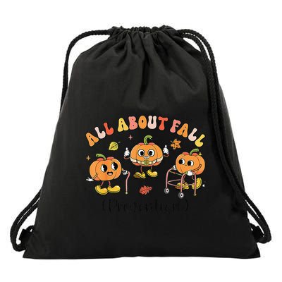 Retro I Love Fall Prevention Fall Occupational Therapy Ot Drawstring Bag