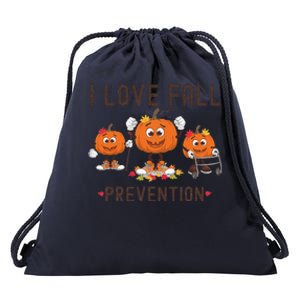 Retro I Love Fall Prevention Fall Occupational Therapy Ot Drawstring Bag