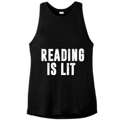 Reading Is Lit Ladies PosiCharge Tri-Blend Wicking Tank