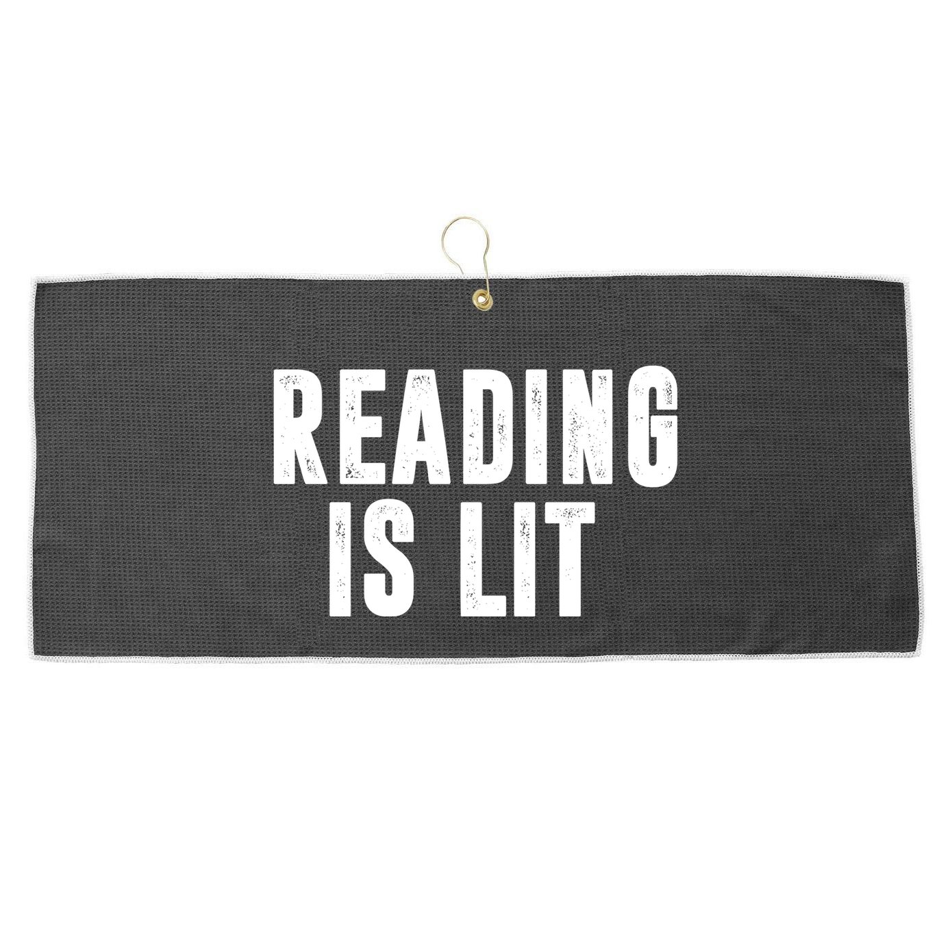 Reading Is Lit Large Microfiber Waffle Golf Towel
